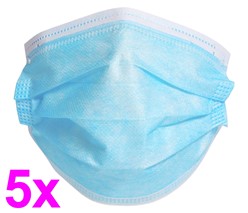 Zeige Details für 5 STÜCK Mund-Nasen-Maske - 3-lagiger OP-Mundschutz  Bild von 5 STÜCK Mund-Nasen-Maske - 3-lagiger OP-Mundschutz